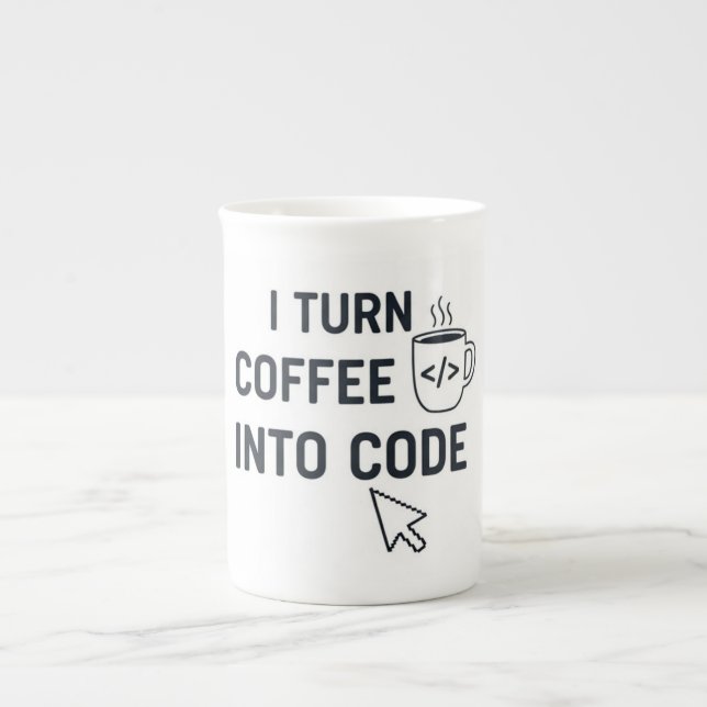 I Turn Coffee Into Code - Funny Programmer Quote Benporslin Mugg (Framsidan)