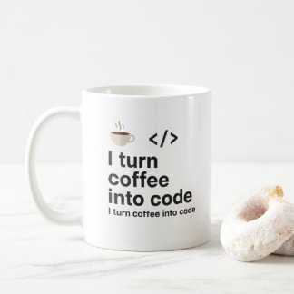 I Turn Coffee Into Code Mug – Funny Programmer Kaffemugg