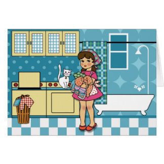 I tvättstugan hälsningskort