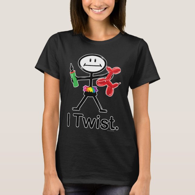 I Twist Balloon Artist BusyBodies Stick Figure T Shirt (Framsida)