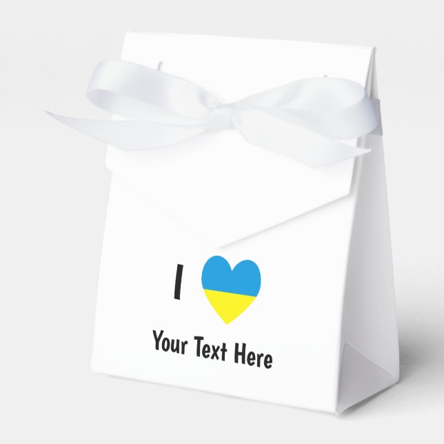 I (ukrainsk Flagga Heart) Din Personlig Text Presentaskar (Framsidan Sidan)