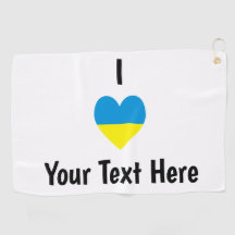 I (ukrainska Flagga Heart) Din text
