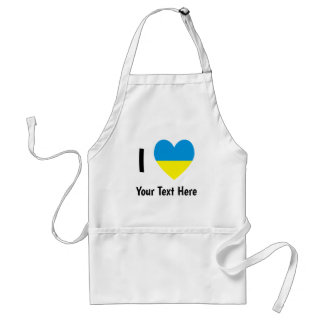 I (ukrainska Flagga Heart) Din text Förkläde