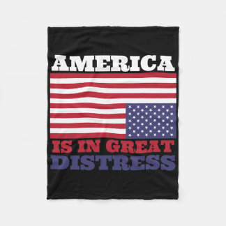 I Underbar Distress upp och ned på American Flagga Fleecefilt