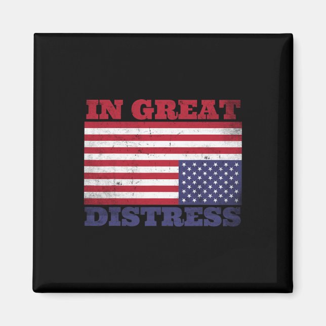 I Underbar Distress upp och ned på American Flagga Magnet (Framsidan)