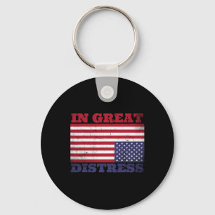 I Underbar Distress upp och ned på American Flagga Nyckelring