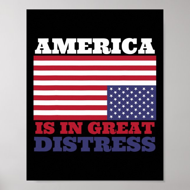 I Underbar Distress upp och ned på American Flagga Poster (Framsidan)