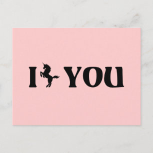 I Unicorn You (svart) Vykort
