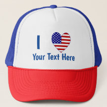 I (USA flagga Heart) texten