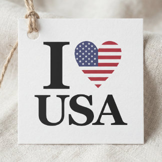 "I ❤️ USA" GÅVOR ETIKETTER