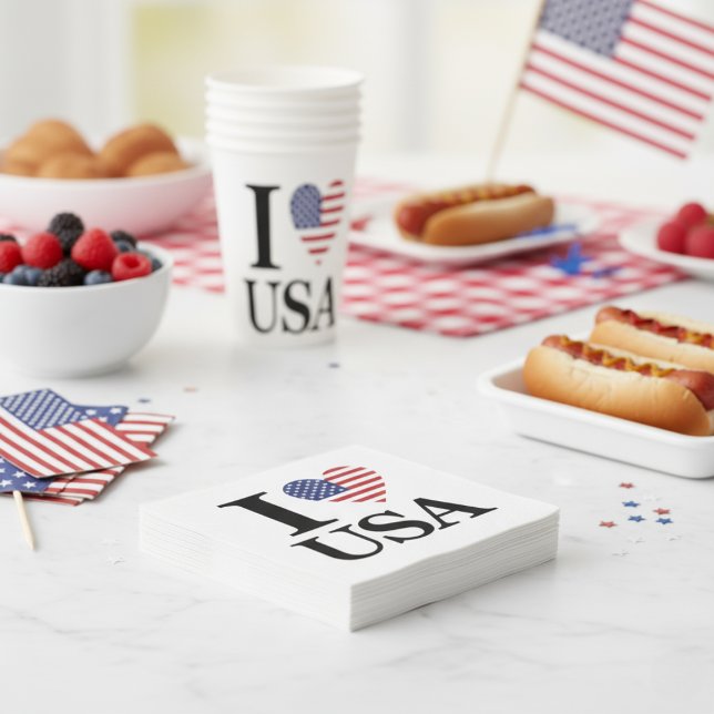"I ❤️ USA" PAPPERSSERVETT ("I ❤️ USA" NAPKINS)