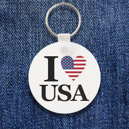 "I ❤️ USA" Round Keychain Nyckelring