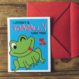 "I Utterly & Toadally" Kärlek Classroom Valentine Helg Vykort