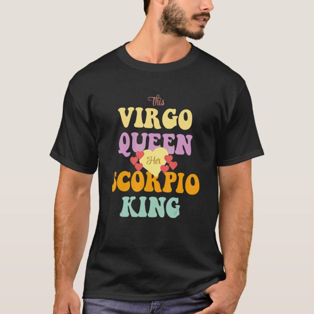 I VÅG QUEEN KÄRLEK HER SCORPIO KUNG T SHIRT (Framsida)