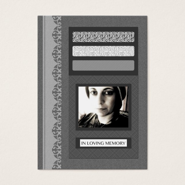 i vänliga meddelanden om minnesbegravning visitkort (Framsidan)