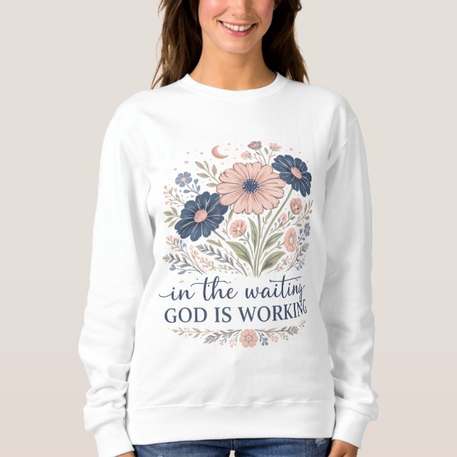 I väntan arbetar Gud T-shirt (Framsida)