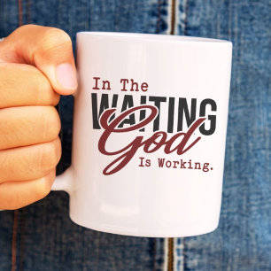 I väntan på att Gud arbetar Christian Jesus Kaffemugg