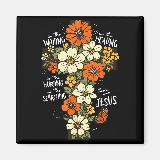 I väntan sökande smärtan fanns Jesus  Magnet (Framsidan)
