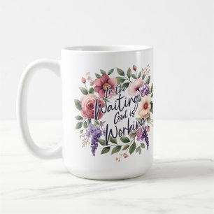 I väntan verkar Gud Kristna blommor Kaffemugg