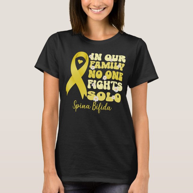 i vår familj, ingen slåss mot solo spina bifida t shirt (Framsida)