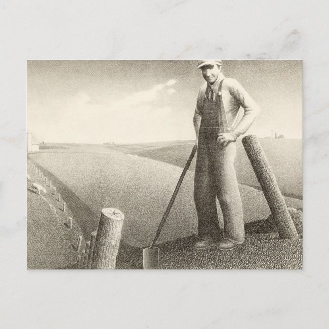 I vår - Grant Wood Vykort (Framsida)