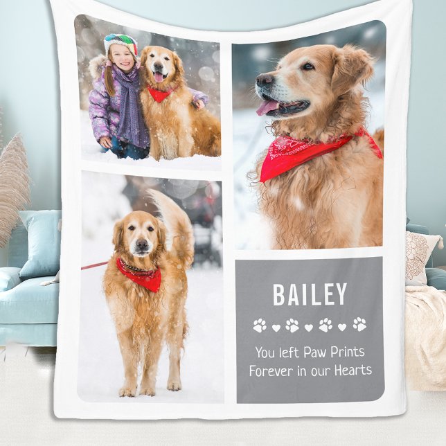I vår Hearts Pet Memorial Photo Collage Fleecefilt (Skapare uppladdad)