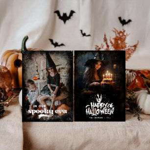 I vår kusliga era familj Halloween semesterkort Julkort