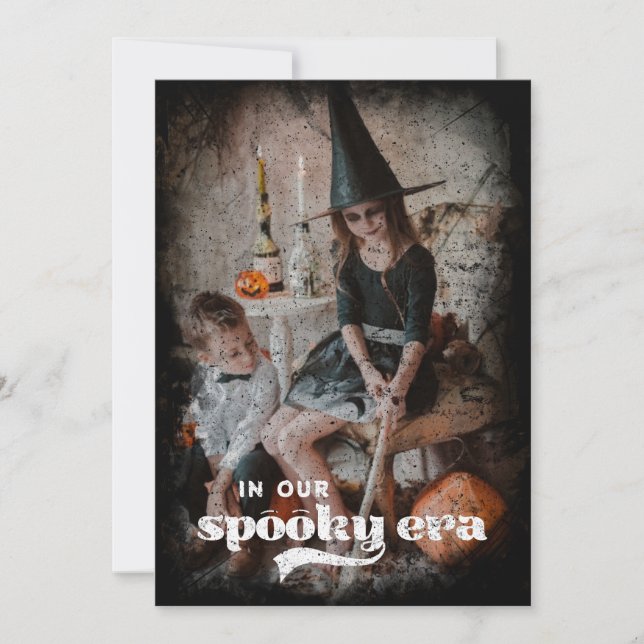 I vår kusliga era familj Halloween semesterkort Julkort (Framsida)
