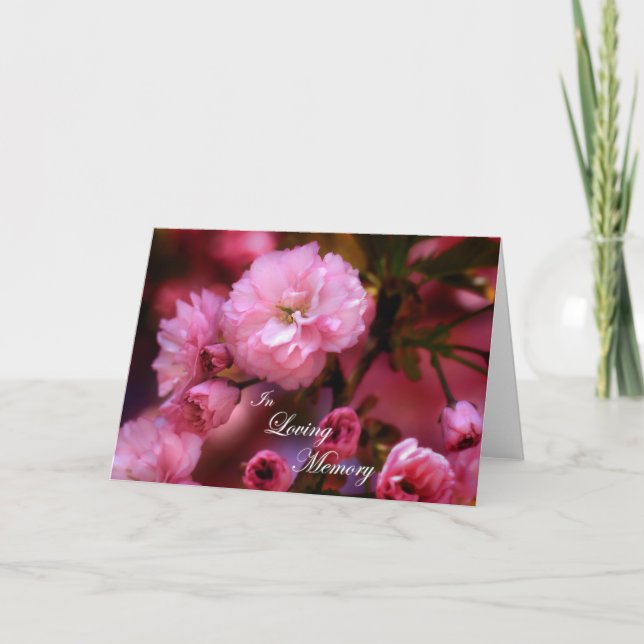 I Vår Rosa Cherry-Blommar för överminnesminne Kort (Framsida)