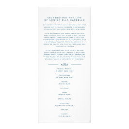 I våra hjärtan begravningsprogrammet vit och stålb reklamkort