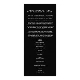 I våra hjärtan - begravningsprogrammet, vit svart reklamkort