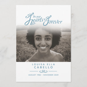 I våra hjärtan - begravningsprogrammet vitt och bl program