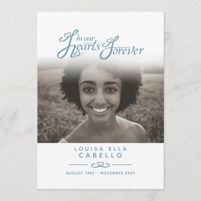 I våra hjärtan - begravningsprogrammet vitt och bl program (Framsida)