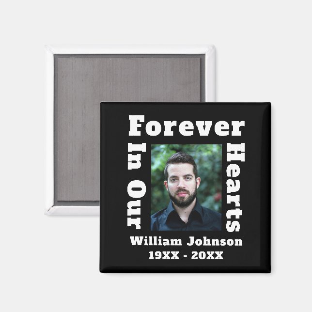 I våra hjärtan med att lyssna på minnesfoto magnet (Front/Back)