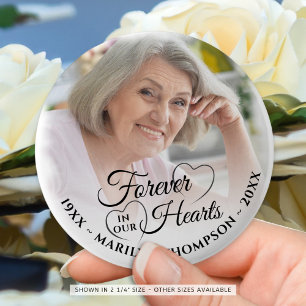 I våra hjärtan, Memorial Photo Namn Black Knapp
