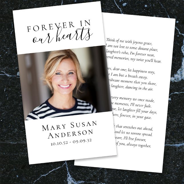 I våra hjärtan: Minimalistiskt bönekort Visitkort (Skapare uppladdad)