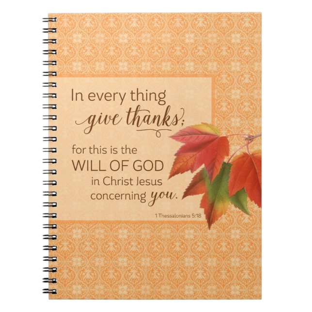 I varje Sak Ge tack - 1 tack. 5:18 Anteckningsbok (Framsidan)