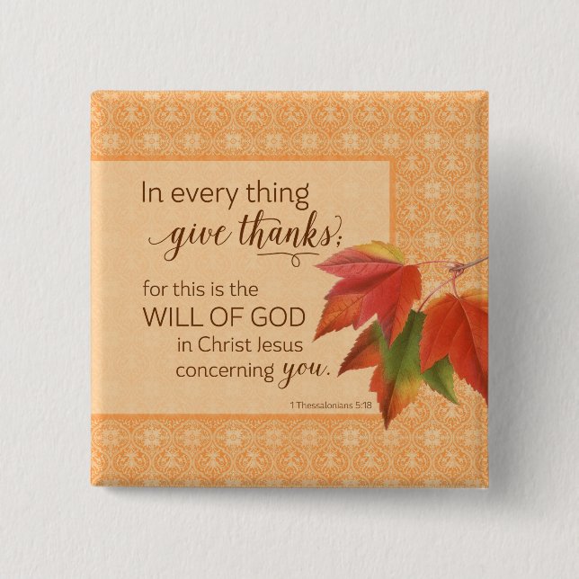 I varje Sak Ge tack - 1 tack. 5:18 Knapp (Framsida)