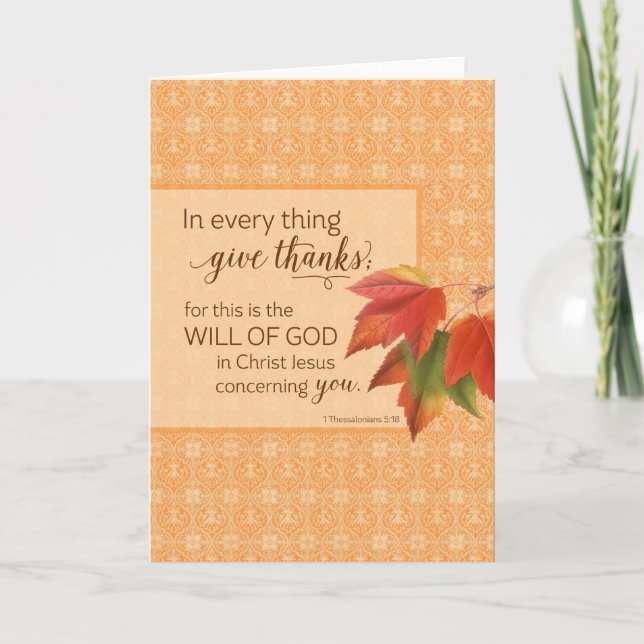 I varje Sak Ge tack - 1 tack. 5:18 Kort (Framsida)