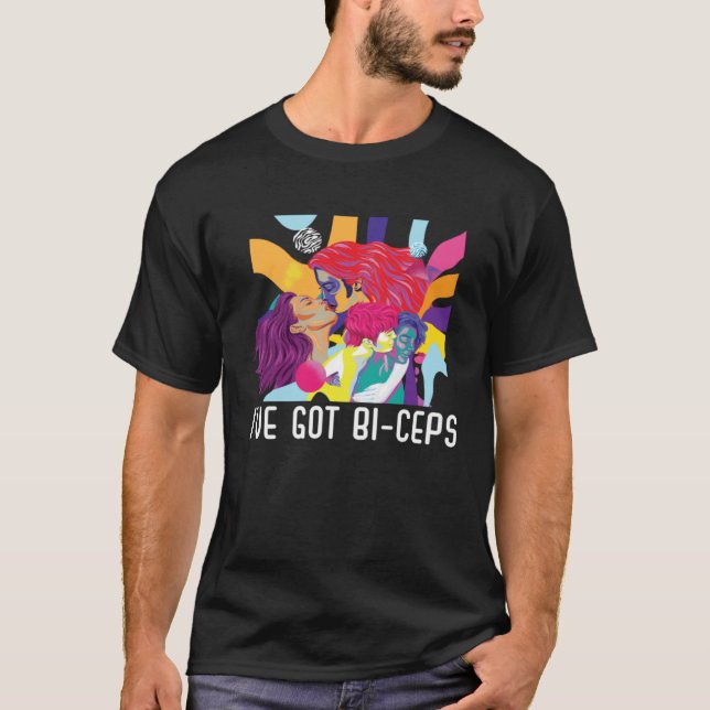 I ve Got Bi Ceps Bisexual Pride Bodybuilder LGBTQ  T Shirt (Framsida)