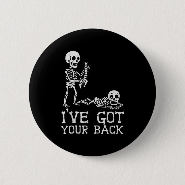 I’ve Got Your Back Skeleton Halloween Costume Funn Knapp (Framsida)