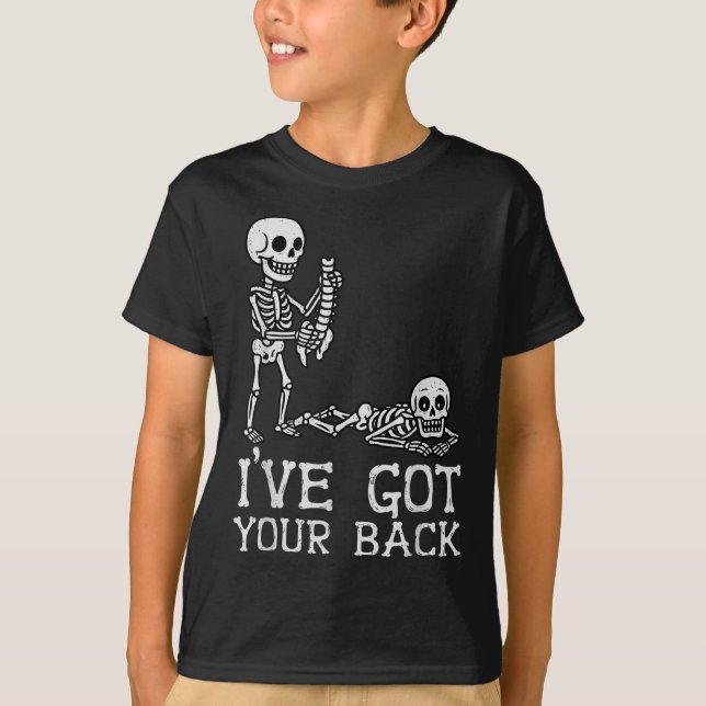 I’ve Got Your Back Skeleton Halloween Costume Funn T Shirt (Framsida)