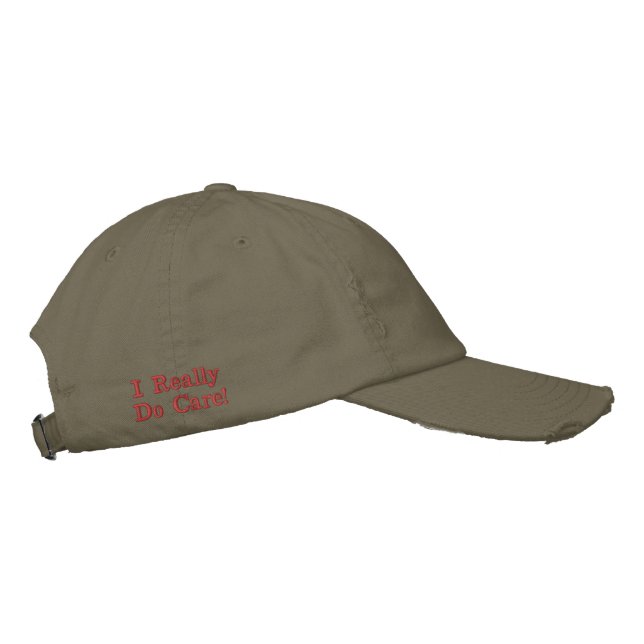 "I verkligen do care" USA Light Olive Broderad Keps (Höger)