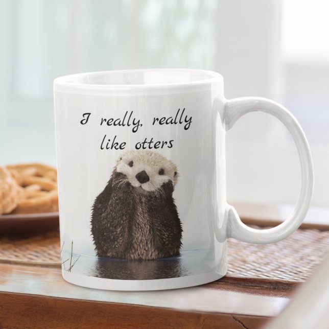 I Verkligen gillade otters kute Animal Kaffemugg (Skapare uppladdad)