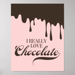 I Verkligen Kärlek Chocolate Valentine Poster teck