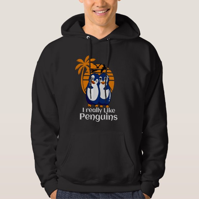 I Verkligen som Penguins Penguin Ice Floe Snö Anta Hoodie (Framsida)