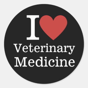 I ❤️ Veterinärmedicin för Studenter/fakultet Runt Klistermärke