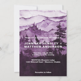 I Vild Lila Mist Mountains Scene Bröllop Inbjudningar