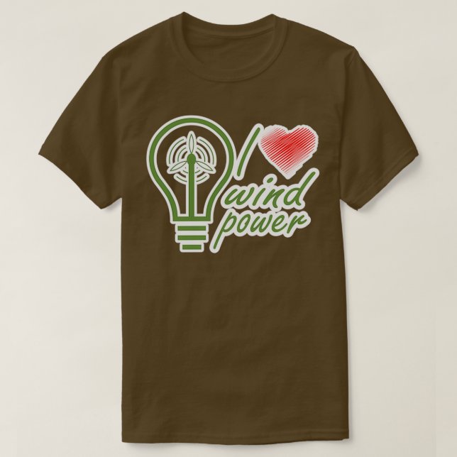 I vind kärlek förnybar energi 5 t shirt (Design framsida)