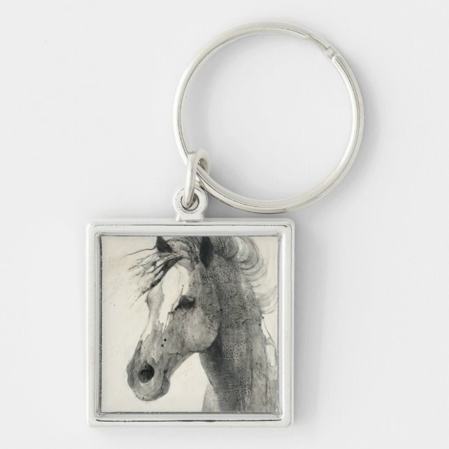 I vinden II Fyrkantig Silverfärgad Nyckelring (Framsidan)